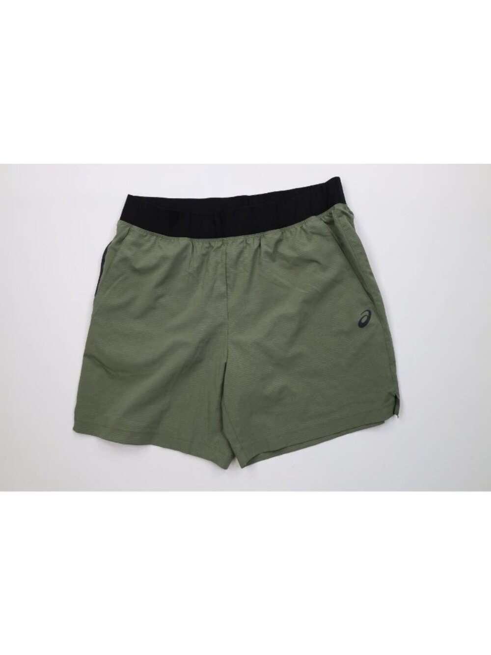 Vintage Y2K Asics Mens Large Striped Above Knee Unlined Running Jogging Shorts